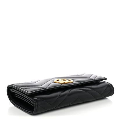 Gucci Calfskin Matelasse GG Marmont Continental Wallet Black 4 of 8