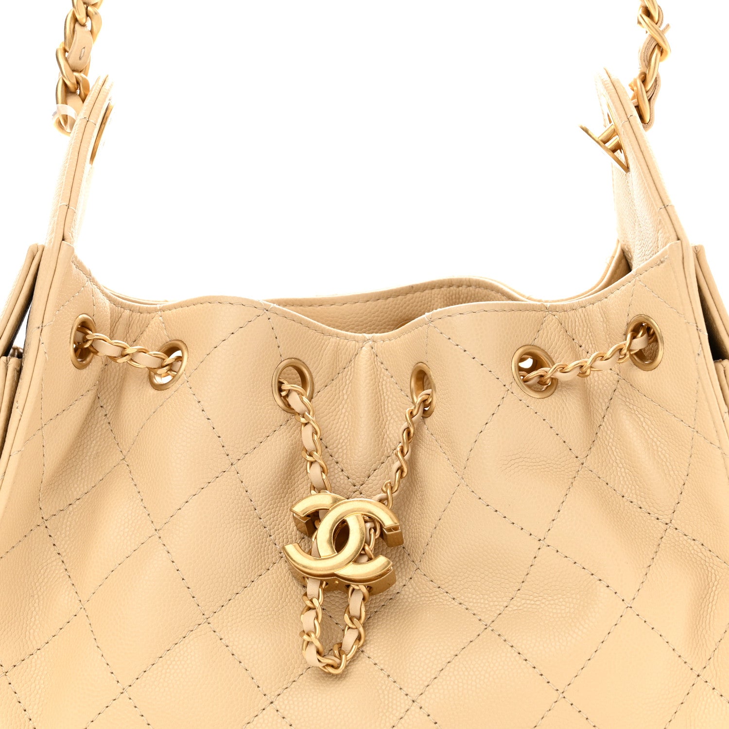 Chanel Caviar Quilted Mini Chanel 25 Handbag Beige 8 of 11