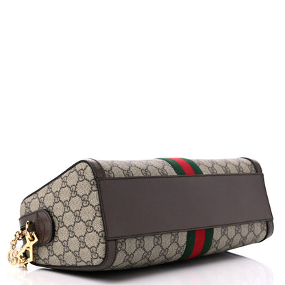 Gucci GG Supreme Monogram Web Medium Ophidia Boston Brown 4 of 9