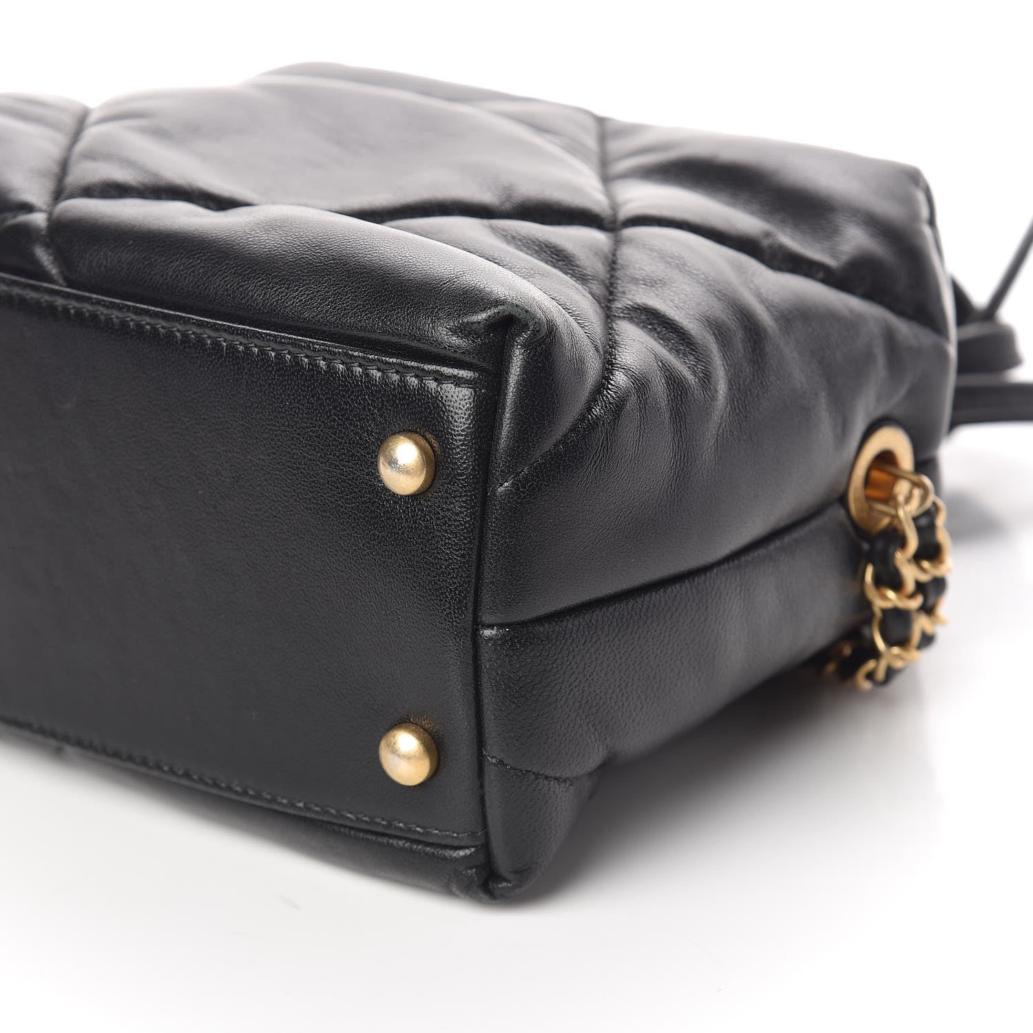 Chanel Lambskin Quilted Small Bowling Bag Black 9 of 10