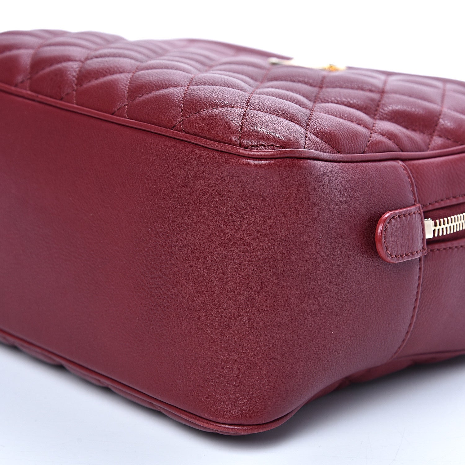 Chanel Calfskin Quilted CC Medium Vanity Case Dark Red 8 of 13