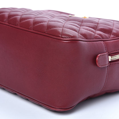 Chanel Calfskin Quilted CC Medium Vanity Case Dark Red 8 of 13