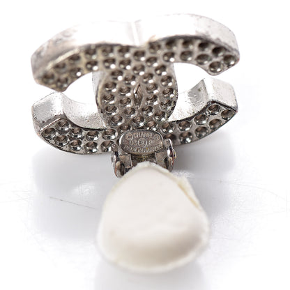Chanel Perforated CC Clip On Earrings Silver 4 of 4