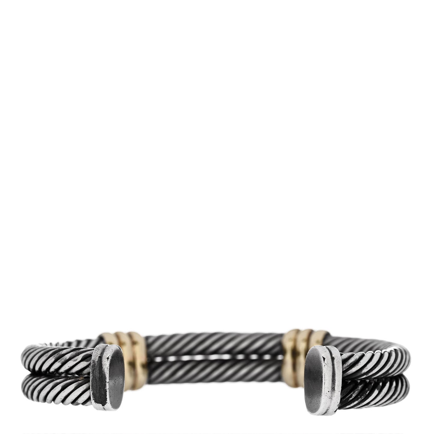 Sterling Silver 14K Yellow Gold 10mm Double Bracelet