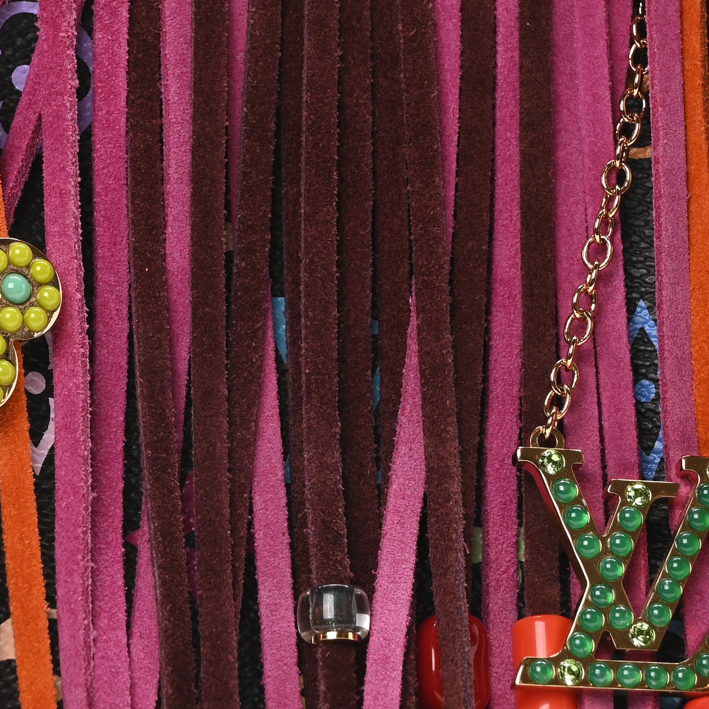 Monogram Multicolor Fringe Speedy 25 Black