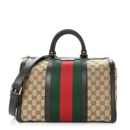 Gucci Monogram Vintage Web Medium Boston Dark Brown 1 of 9