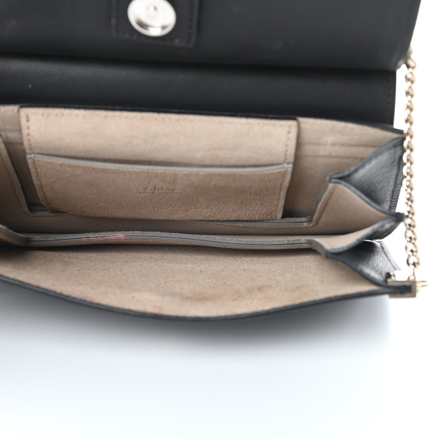 Chloe Calfskin Suede Mini Chain Faye Shoulder Bag Black 5 of 12