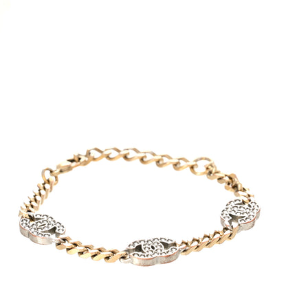 Chanel Crystal CC Chain Bracelet Gold Silver 1 of 4
