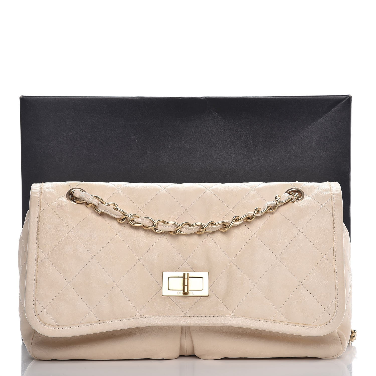 Chanel Calfskin Quilted Natural Beauty Flap Dark White 15 of 15