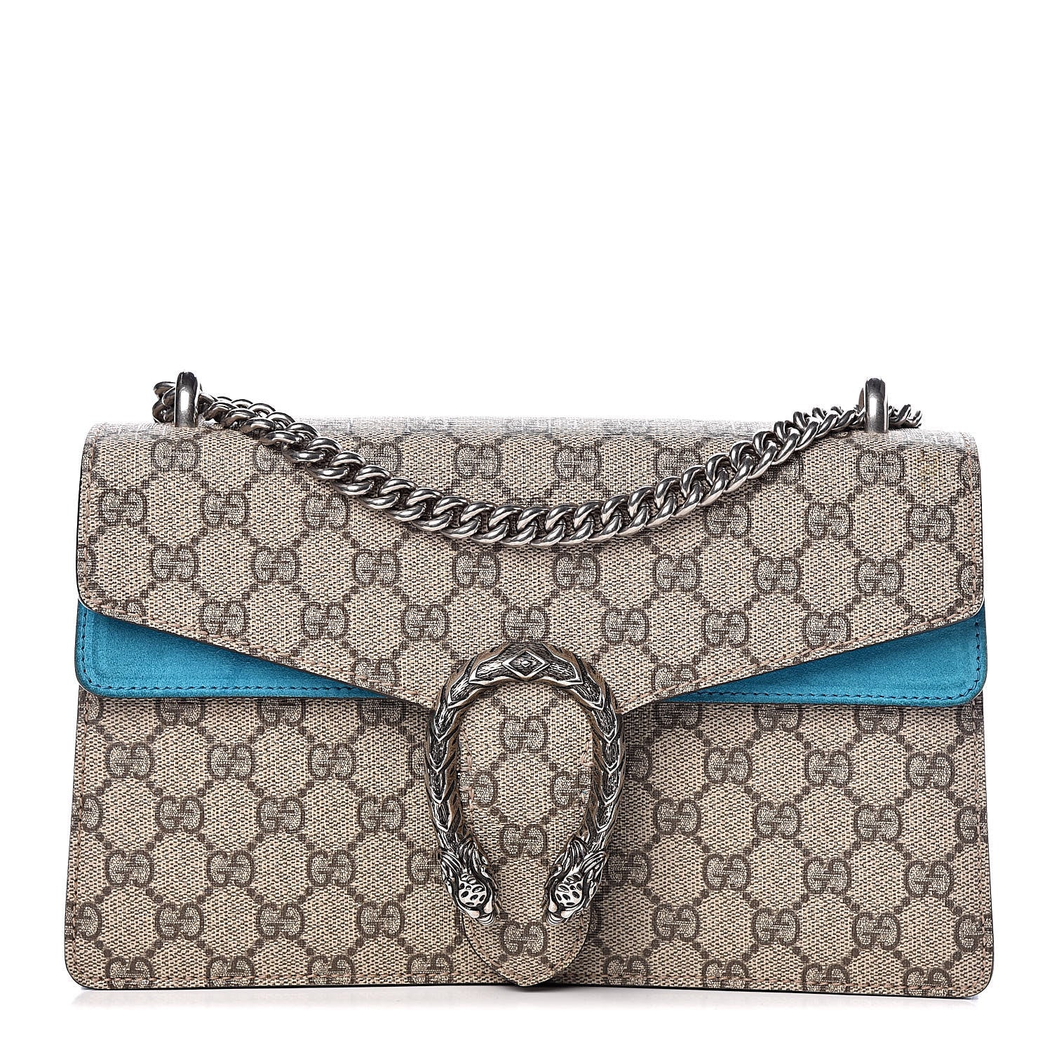 Gucci GG Supreme Monogram Small Dionysus Shoulder Bag Bright Turquoise 1 of 11