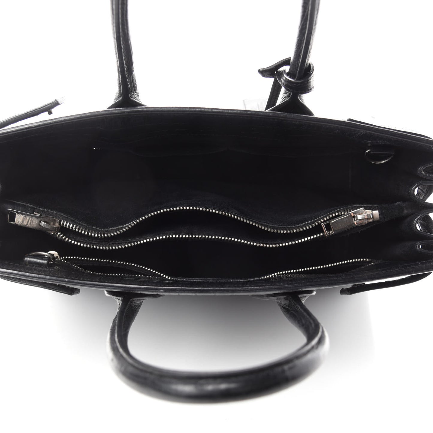 Calfskin Crocodile Embossed Small Sac de Jour Black