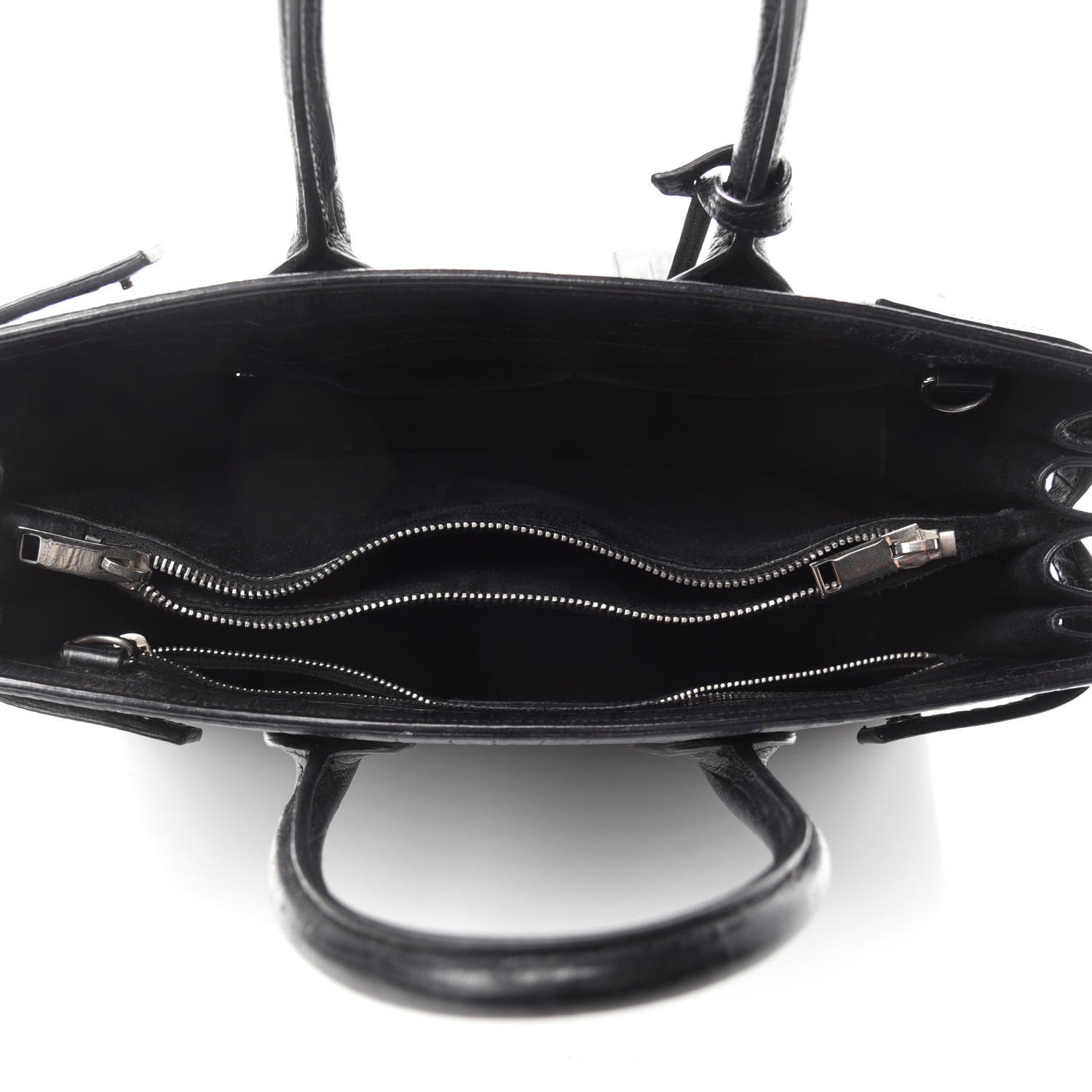 Saint Laurent Calfskin Crocodile Embossed Small Sac de Jour Black 5 of 16