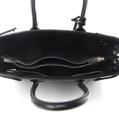 Saint Laurent Calfskin Crocodile Embossed Small Sac de Jour Black 5 of 16