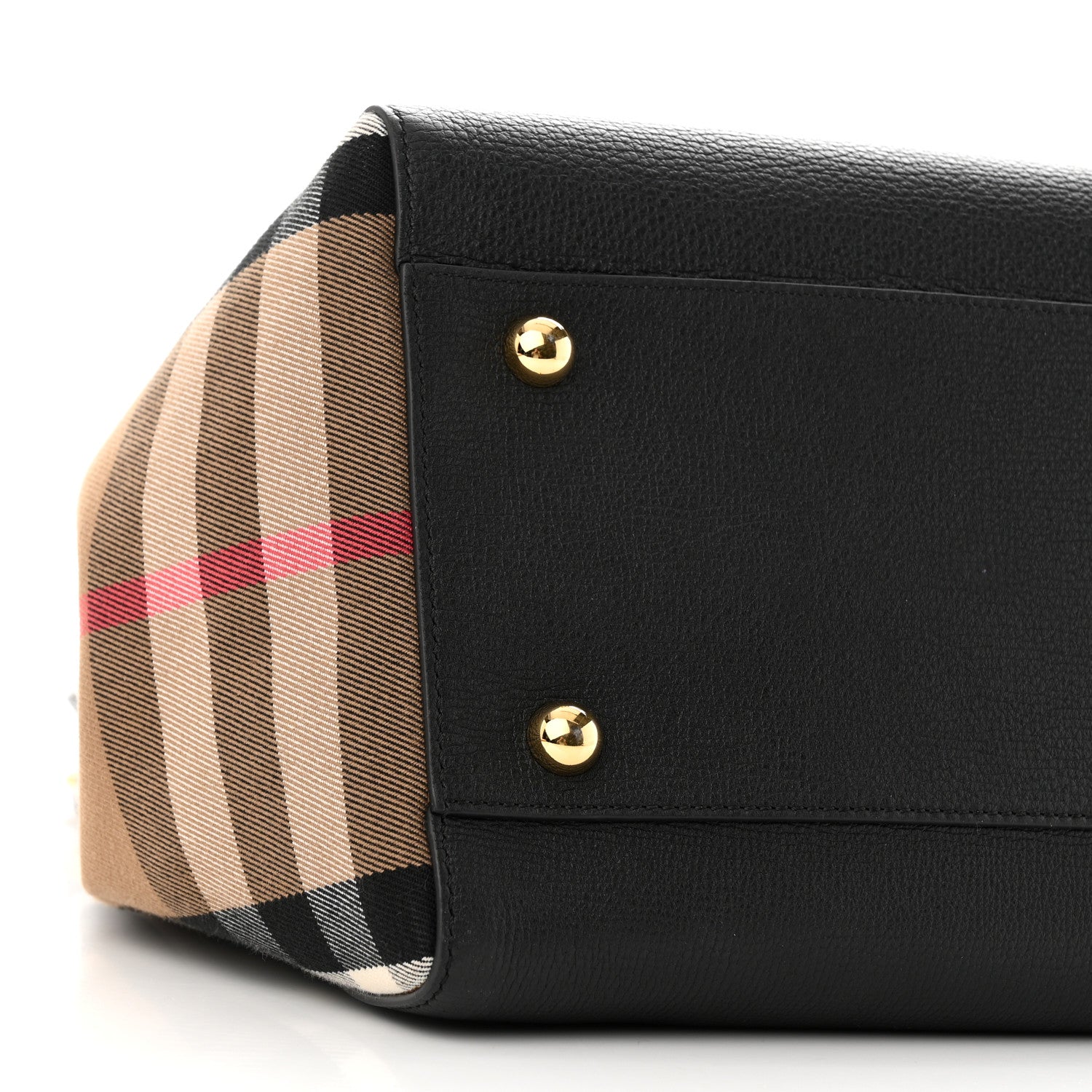 Burberry Grainy Calfskin House Check Small Canterbury Black 9 of 10