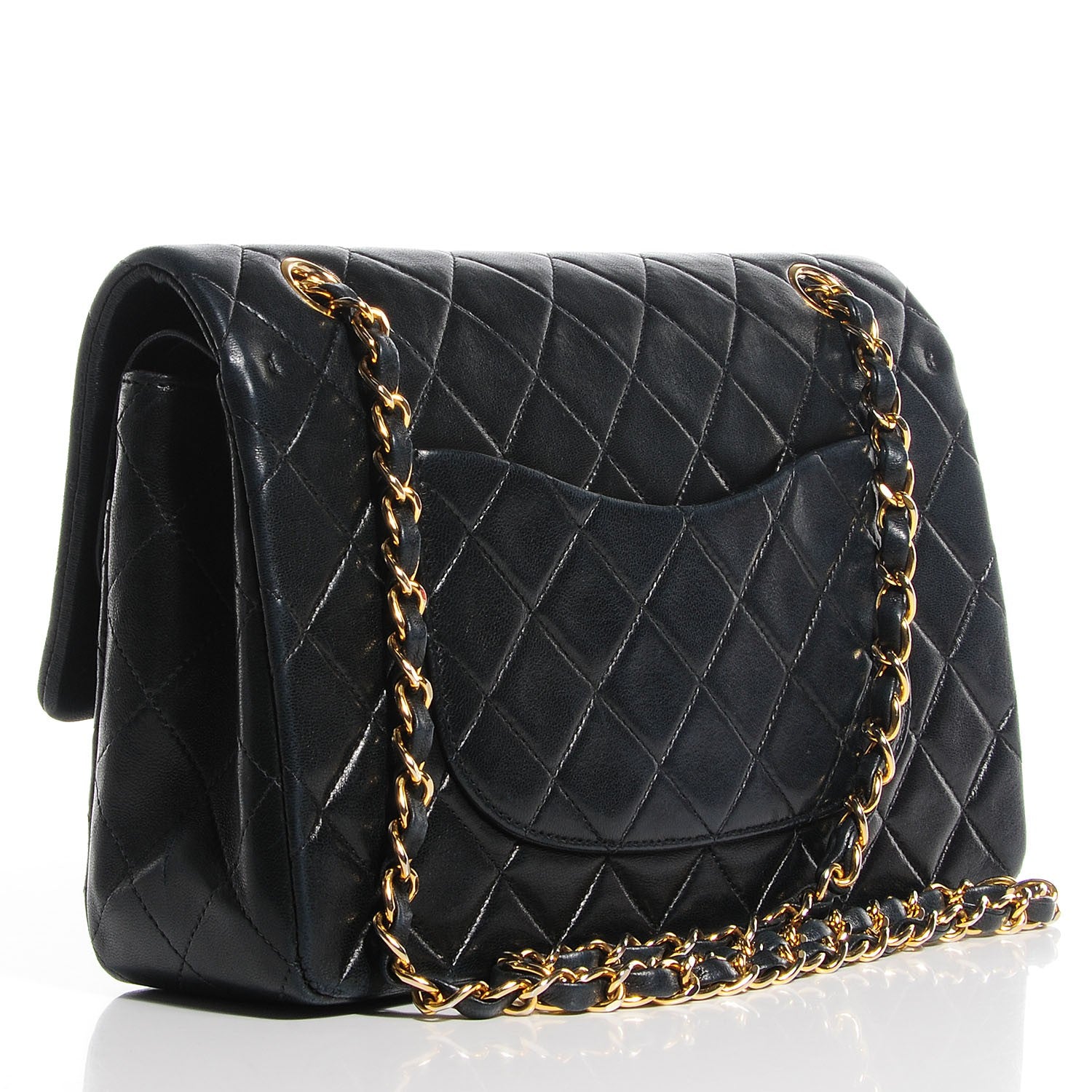 Chanel Lambskin Quilted Medium Double Flap Navy 3 of 9