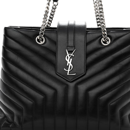 Saint Laurent Calfskin Y Quilted Monogram Large Loulou Shopper Black 8 of 10