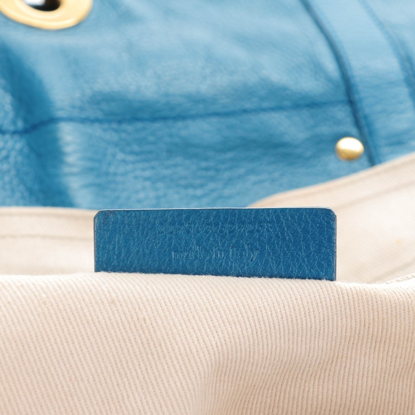 Calfskin Canvas Medium Muse Two Turquoise