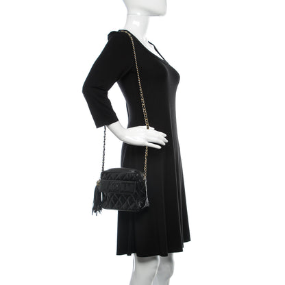 Chanel Patent Quilted Tassel Camera Case Black 2 of 15