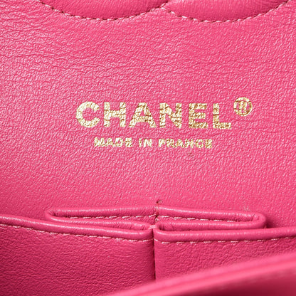 Chanel Lambskin Chevron Quilted Medium Double Flap Pink 7 of 13