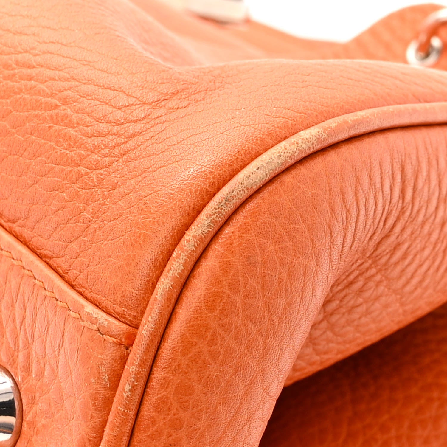 Christian Dior Grained Calfskin Frame Satchel Orange 14 of 18