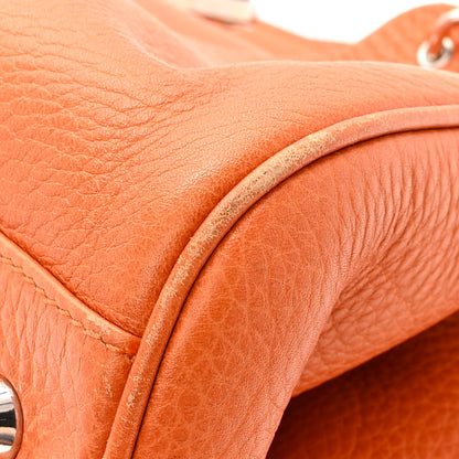 Christian Dior Grained Calfskin Frame Satchel Orange 14 of 18