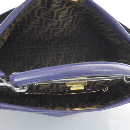 Fendi Goatskin Zucca Large Peekaboo Iconic Satchel Purple 6 of 8