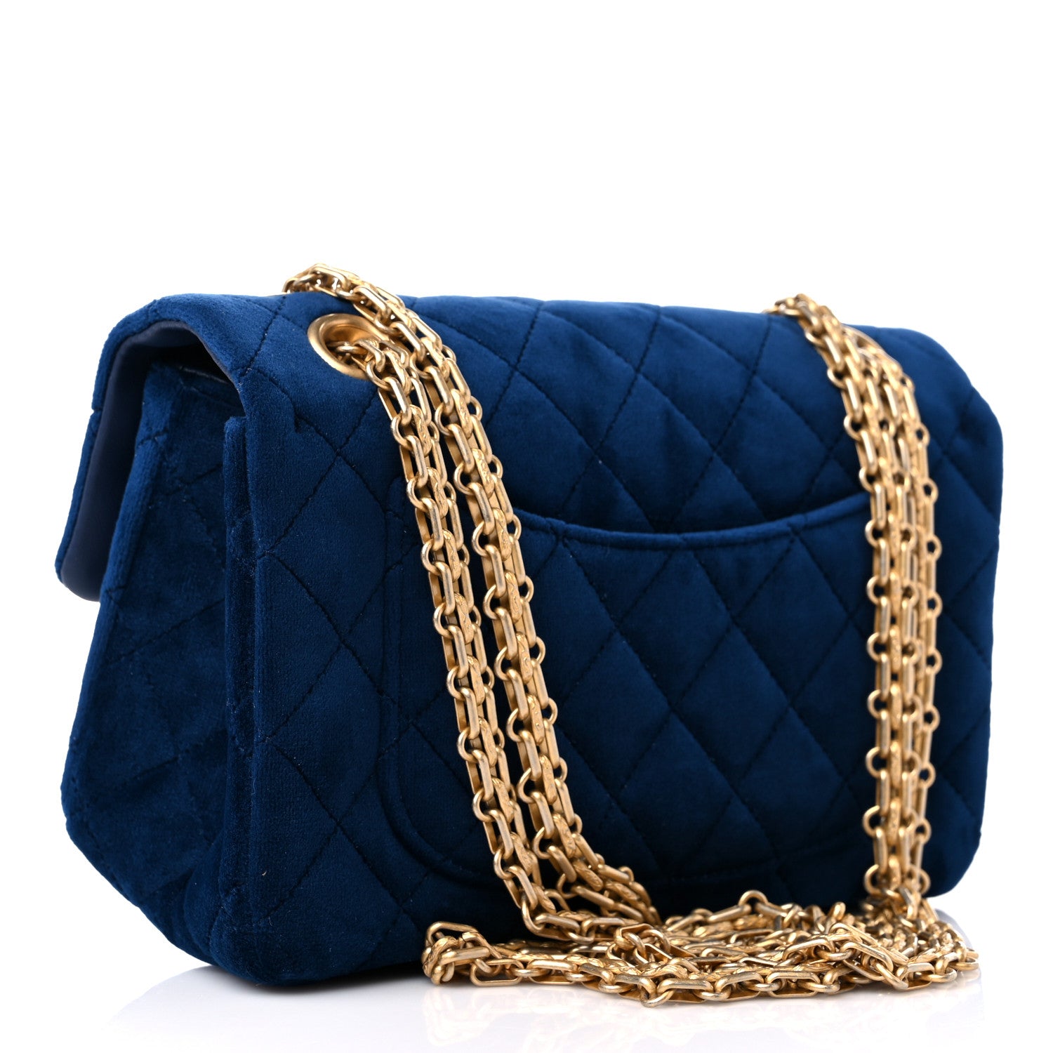 Chanel Velvet Quilted Mini 2.55 Reissue Flap Blue 3 of 10