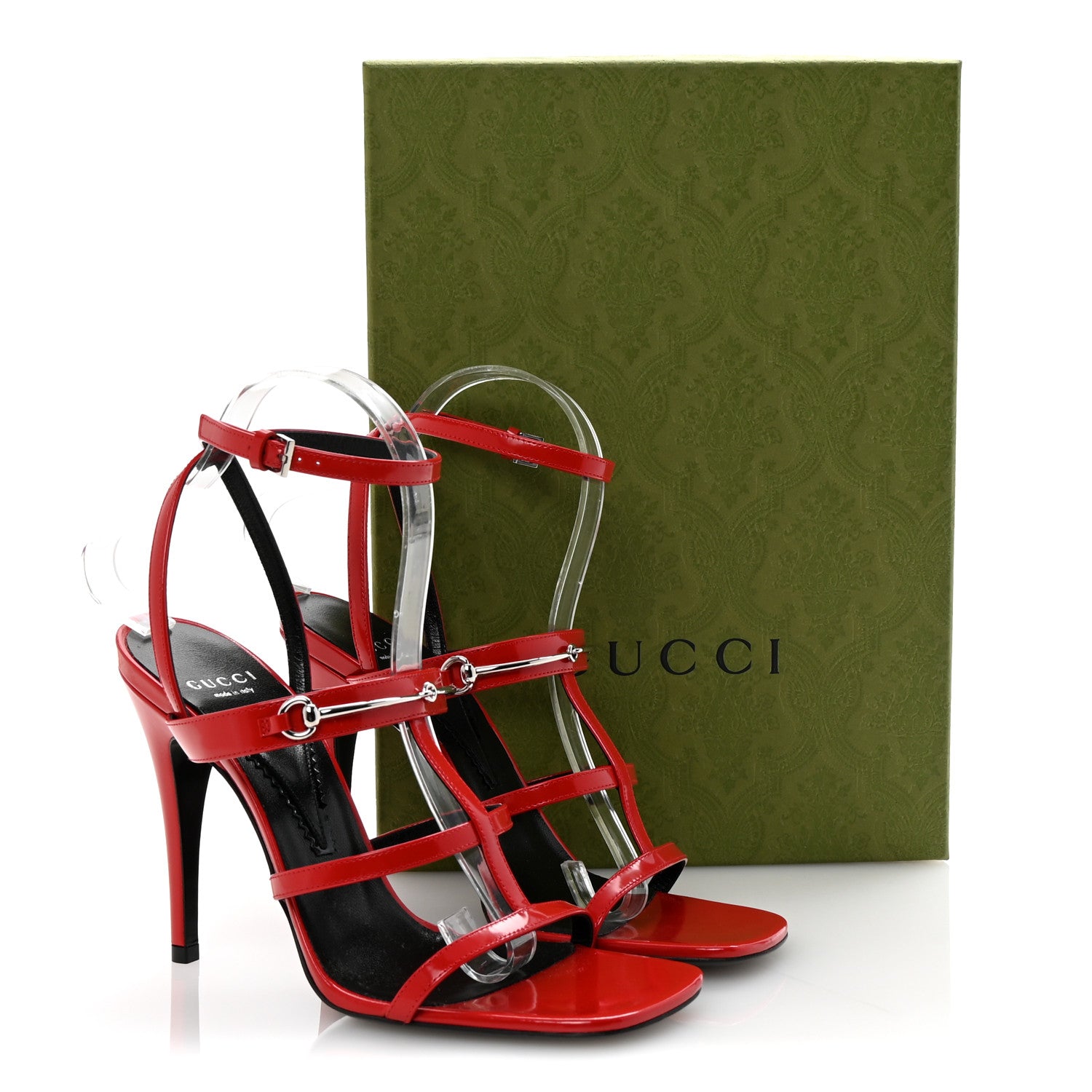 Gucci Nappa Regent Strappy Horsebit Sandals 38 Maple Red 9 of 9
