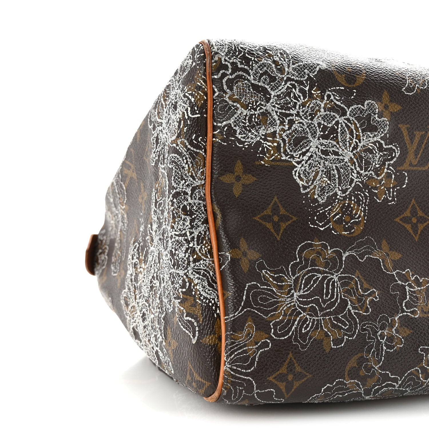 Louis Vuitton Monogram Dentelle Speedy 30 Silver 8 of 9