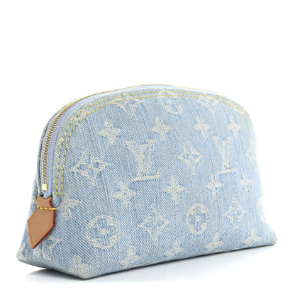 Louis Vuitton Denim Monogram Pochette Cosmetique PM Sky Blue 3 of 8