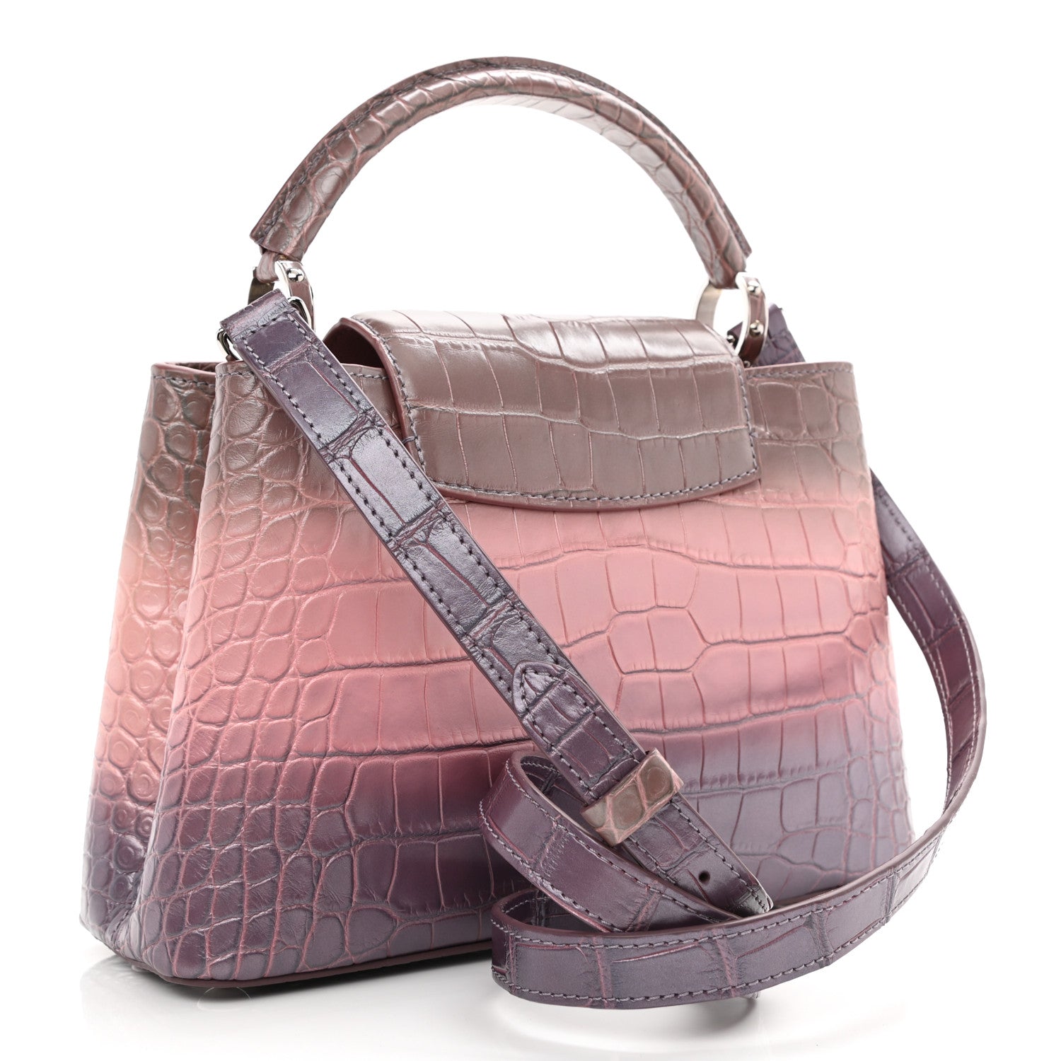 Louis Vuitton Crocodile Ombre Mini Capucines Pink 3 of 8