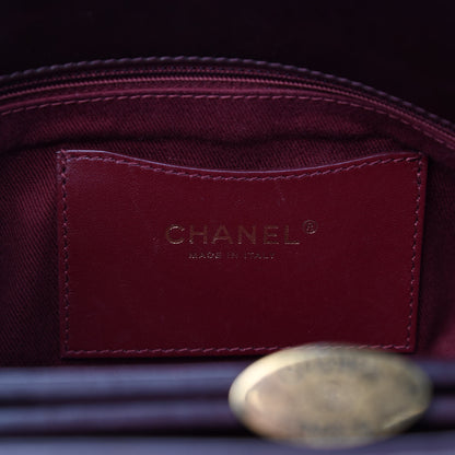 Chanel Aged Calfskin Quilted Medium Just Mademoiselle Bowling Bag Brown 6 of 10