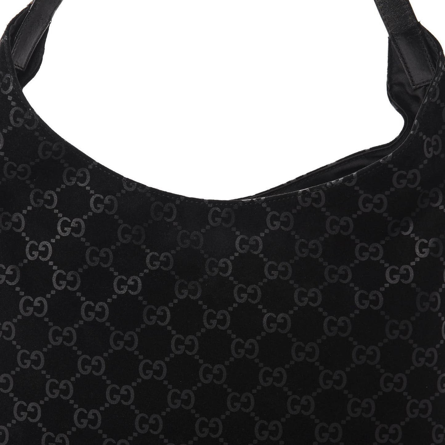 Suede Monogram Hobo Black