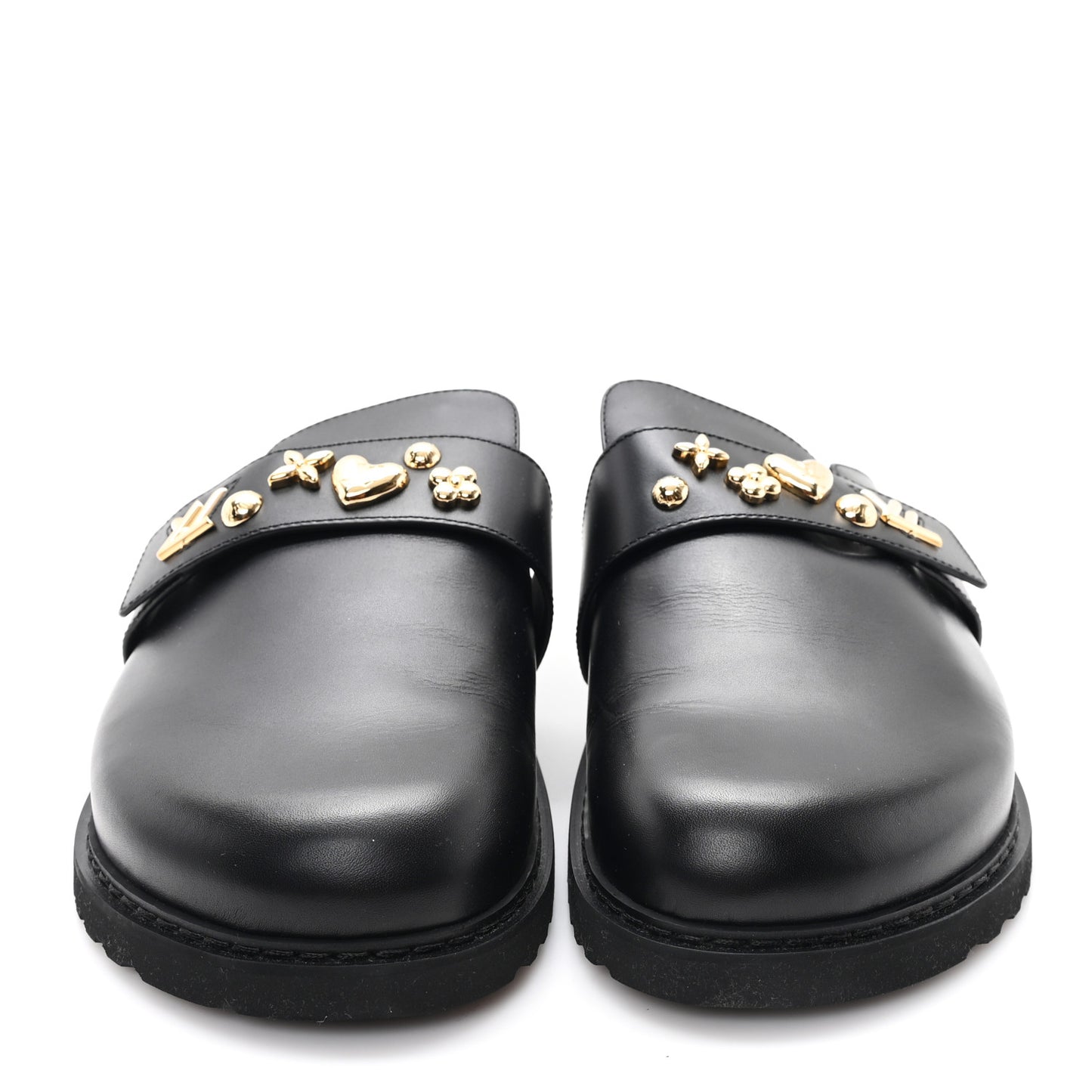 Calfskin Mens LV Cosy Flat Comfort Clog Mules 42 Black