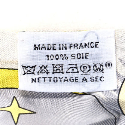 Hermes Silk La Source de Pegase Twilly Jaune Vif Gris Perle 4 of 4