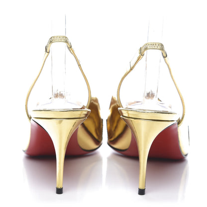 Christian Louboutin Rete Specchio Frescobella 70 Pumps 37 Gold 7 of 9