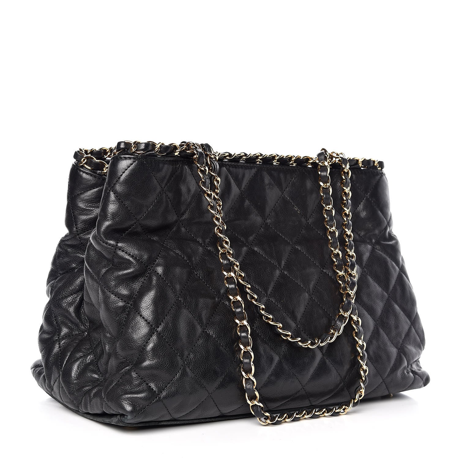Chanel Calfskin Quilted Small Chain Me Tote Black 3 of 12