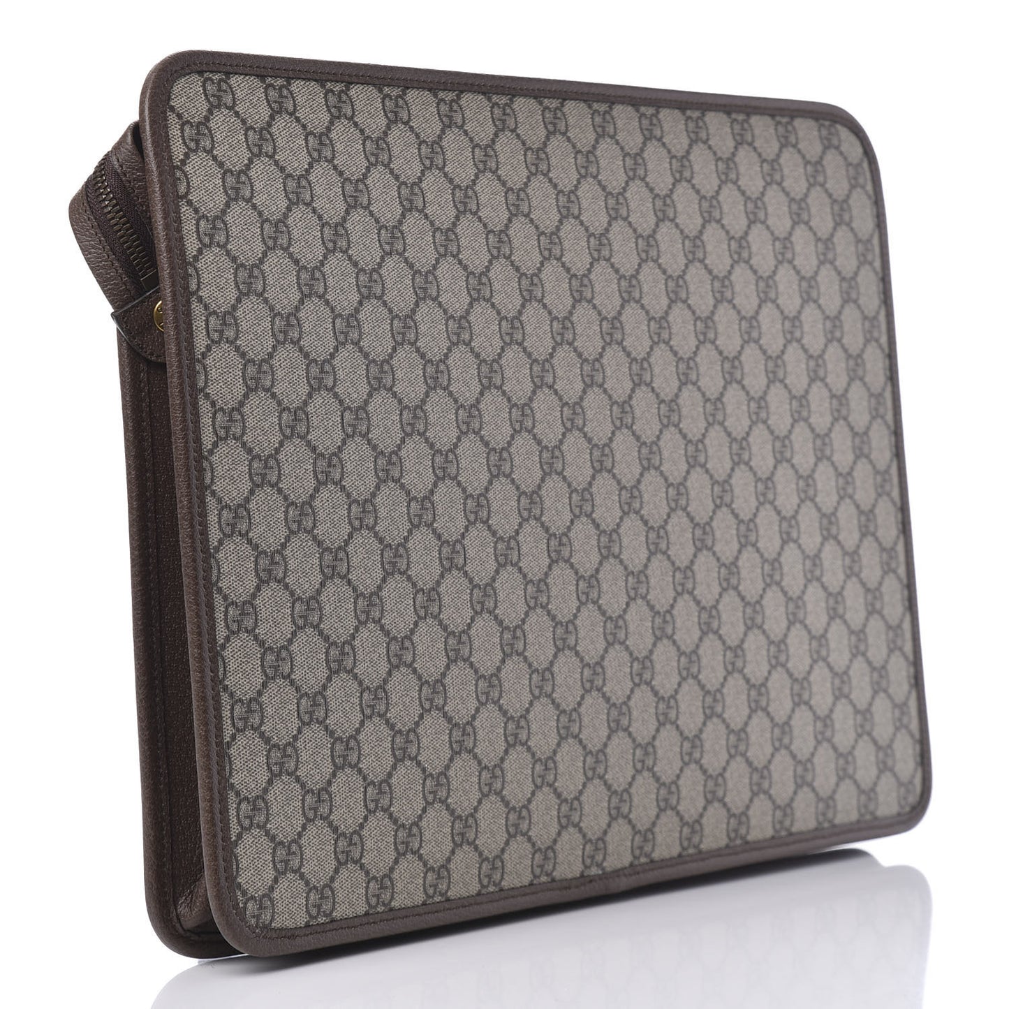 GG Supreme Monogram Textured Calfskin Web Ophidia Documents Holder Beige Ebony New Acero