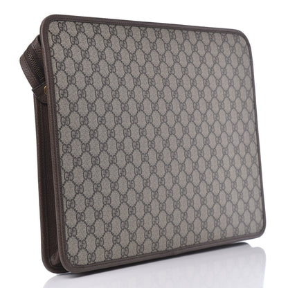 Gucci GG Supreme Monogram Textured Calfskin Web Ophidia Documents Holder Beige Ebony New Acero 3 of 10