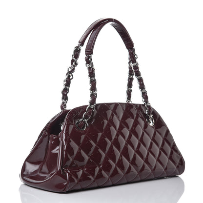 Chanel Patent Quilted Small Just Mademoiselle Burgundy 3 of 11
