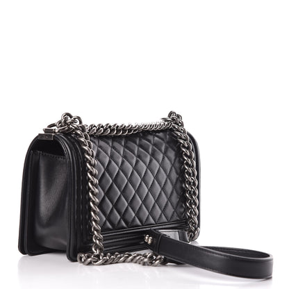 Chanel Lambskin Quilted Medium Boy Flap Black 3 of 15