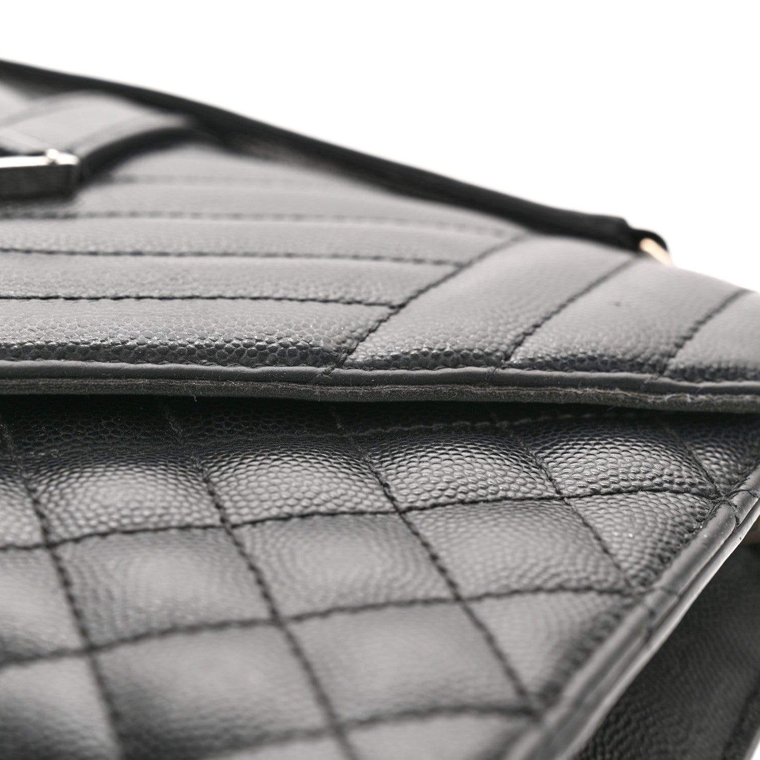 Saint Laurent Grain De Poudre Textured Mixed Matelasse Triquilt Medium Monogram Satchel Black 12 of 14