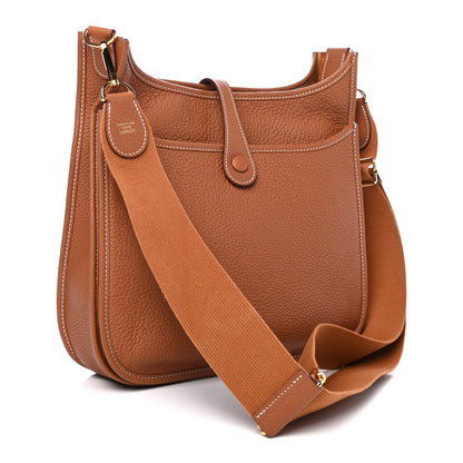 Hermes Taurillon Clemence Evelyne III PM Gold 2 of 4