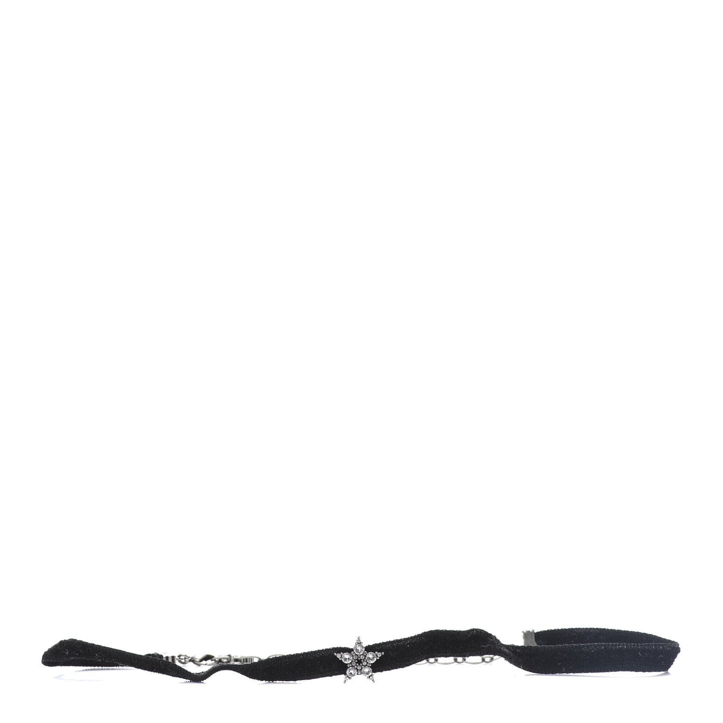 Velvet Crystal Star Choker Necklace Black