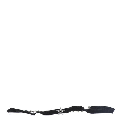 Christian Dior Velvet Crystal Star Choker Necklace Black 1 of 4