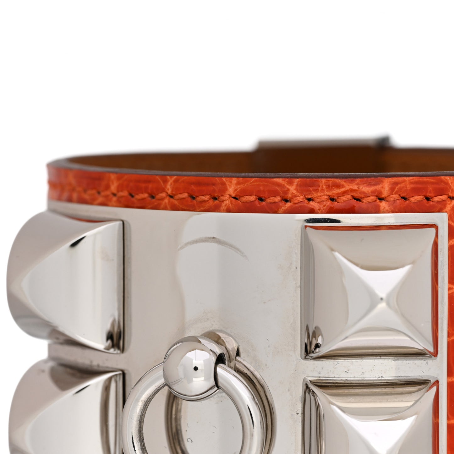 Shiny Alligator Collier De Chien CDC Bracelet S Mississippi Orange