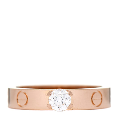 Cartier 18K Pink Gold Diamond .24ct LOVE Solitaire Engagement Ring 50 5.25 1 of 5
