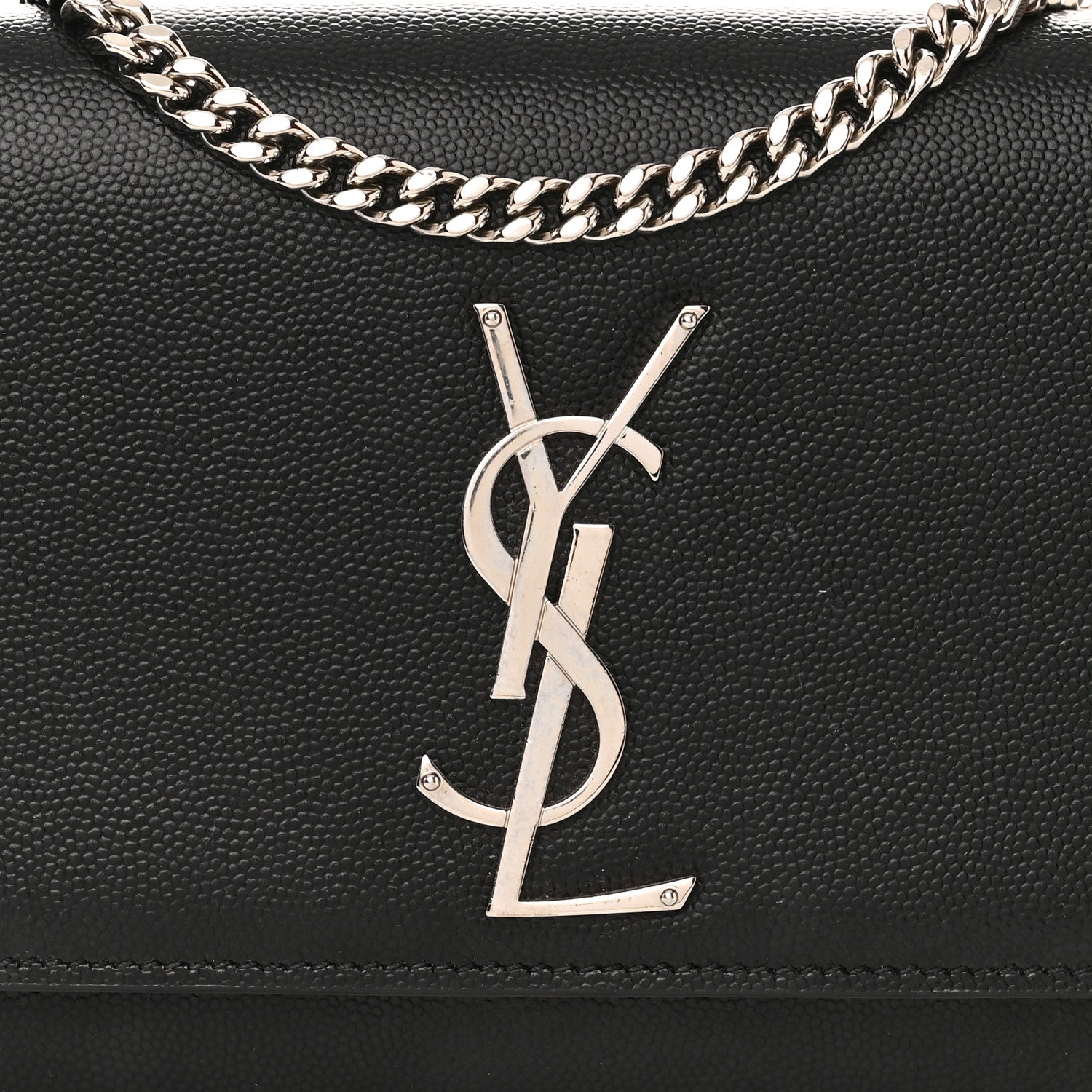 Saint Laurent Grain De Poudre Small Monogram Kate Satchel Black 8 of 13