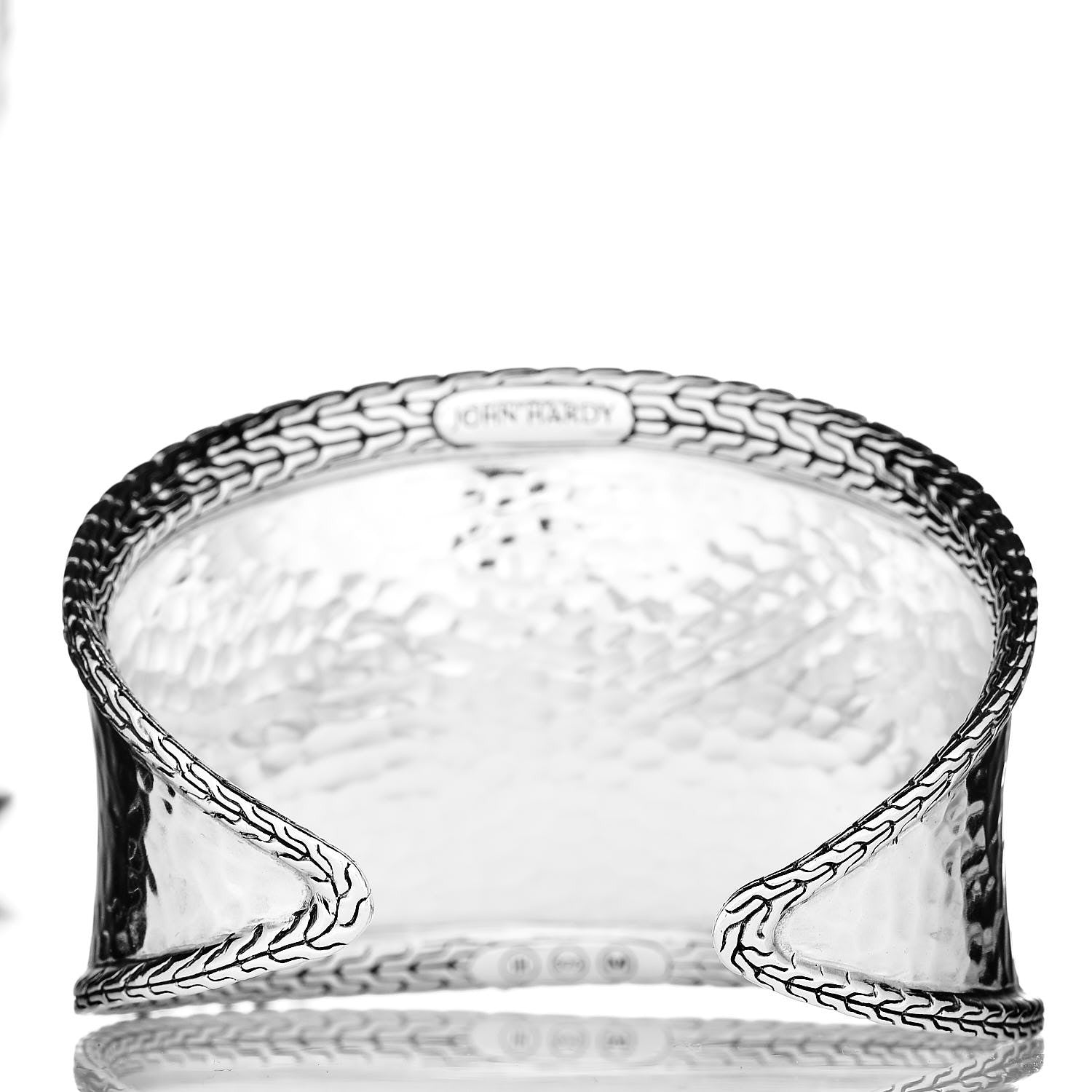 John Hardy Sterling Silver Classic Chain Hammered Cuff M 4 of 6