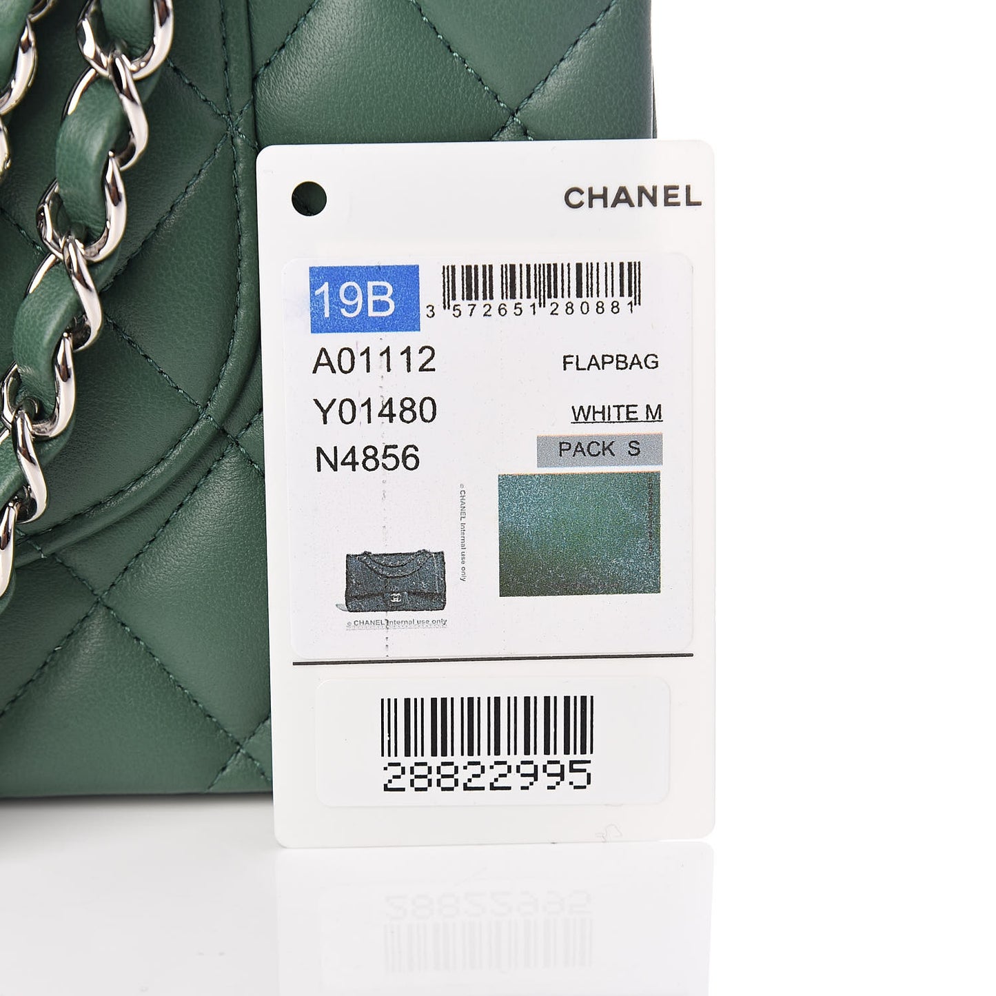 Lambskin Quilted Medium Double Flap Green
